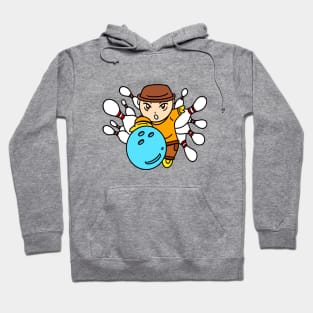 Cartoon kid bowling Hoodie